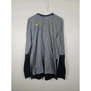 Nike Mens Black Gray Orange Long Sleeve Athletic Shirt Size Medium